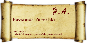 Hovanecz Arnolda névjegykártya